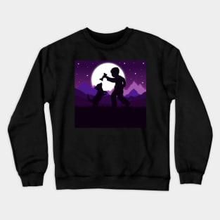 Kid and puppy happy moment Crewneck Sweatshirt